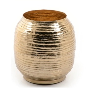<b>Unique</b> Style Dinner Tabletop Decorative Gold Plated Metal Flower Pots Vessels for Home Garden Tabletop Flower <b>Vases</b> - Product Image 1