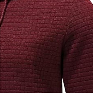 เสื้อฮู้ดดี้สีแดงเข้มทรงโอเวอร์ไซส์ ผ้าคอตตอนผสมเนื้อนุ่มพิเศษ ชุดลำลอง สั่งตัดไซส์และดีไซน์ได้ - Product Image 5