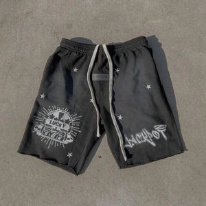 Short pour homme 100% Cotto Acid Wash vieilli avec impression de logo personnalisé Style décontracté Motif solide - Product Image 3