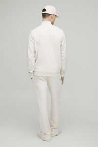 <b>White</b> Half <b>Zip</b> Sweatshirt Unisex Oversized Mock Neck Cotton Blend Fleece Quarter <b>Zip</b> Pullover Custom Logo Plain Blank Hoodies - Product Image 2