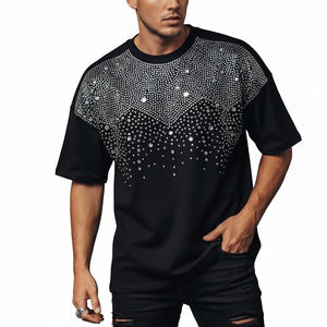 T-shirt Homme Personnalisé en Coton 100% avec Strass, Coupe Classique, Manches Courtes, Respirant, Anti-Plis, Qualité Supérieure, Facile à Laver – Nouvelle Collection - Product Image 1