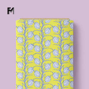 2025 Finemore yumuşak pamuk ile Liberty Tana kumaş leylak laleler yaprakları çiçeği çiçekler saf pamuk çim 76gsm fabrika toptan - Product Image 3