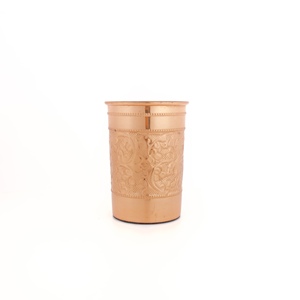 Gobelets en verre ayurvédique de 300ml en cuivre pur martelé pour la santé - Product Image 4