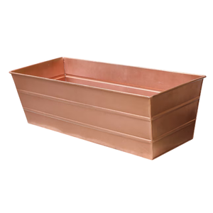 Jardinera Metálica Verde Vieira de Alta Calidad, Rectangular Larga, Decorativa, con Orificio de Drenaje, Acabado Verde Mate - Product Image 5