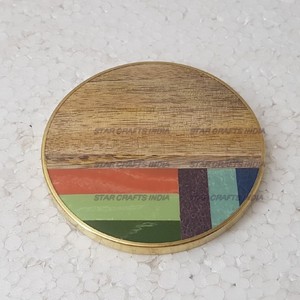 New Arrival Wood And Resin Round Shape Coaster Office Party Restaurant Used Party Wedding Used New Design coasters <b>Mats</b> & Pads - Product Image 3