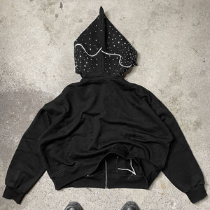 เสื้อมีฮู้ดปักลายด้วยด้ายซาตินเสื้อสวมหัวผ้าฟลีซผ้าฝ้าย100% สำหรับผู้ชาย - Product Image 4