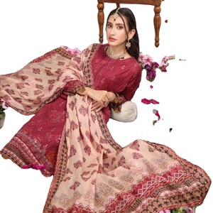 Hermosa y elegante colección de vestidos informales de 3 piezas para mujer de Dr Haris Bordado de alta calidad para fiestas - Product Image 1