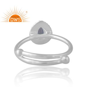 Diseño hecho a mano 925 Plata Natural Londres Topacio Azul anillo de piedras preciosas para mujer joyería personalizada para mujer regalo para ella - Product Image 2
