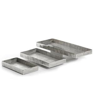 Plateau de service alimentaire en marbre blanc moderne Poignées noires Forme rectangulaire Vaisselle de mariage Taille et forme personnalisées Prix de gros - Product Image 4