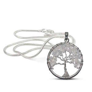 Collar con Colgante de Árbol de la Vida en Cristal Natural de 35-40 mm con Cadena de Metal - Product Image 6