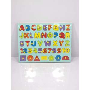<b>ABC</b> UPPERCASE Wooden <b>Puzzle</b> Toy DIY Educational Jigsaw for 2 to 4 Years Featuring Numbers & Shapes - Product Image 1