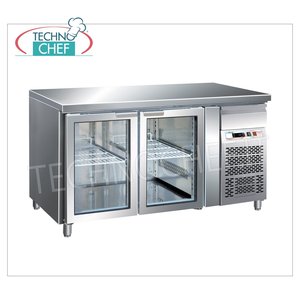 Équipement de réfrigération pour cuisine commerciale Forcar G-GN2100TNG, 282 L, 2 portes vitrées, température réglable. Modèle ventilé -2/+8°C - Réfrigéré - Product Image 3