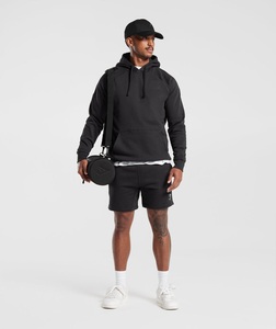 Jersey de punto de color sólido para hombre, ropa de gimnasio, conjunto de chándal en blanco de dos piezas, sudadera y pantalones cortos, venta al por mayor, ropa deportiva de invierno - Product Image 1