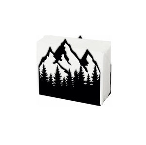 Accesorios de cocina servilletero de metal Diseño de montañas cuadradas ecológicas con servilletero de metal personalizado de árbol - Product Image 1