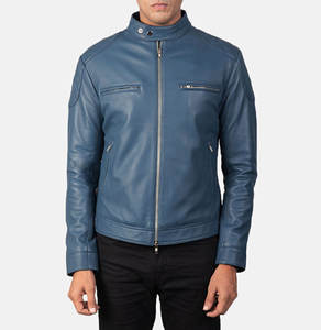 Nouvelle arrivée Vintage marron 100% peau de vache mince mode Biker veste pour hommes en cuir véritable léger XL taille pour l'hiver - Product Image 1