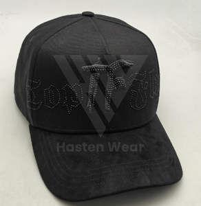 หมวกแก๊ป 5 แผง แบบดันดี้ ผ้าหนังกลับ ซับในผ้าซาติน ปักลายเพชร สำหรับผู้ชาย - Product Image 4