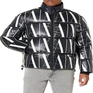 Chaquetas Acolchadas Brillantes _ Chaqueta Acolchada Impermeable de Lona Brillante con Capucha para Hombre - Product Image 3