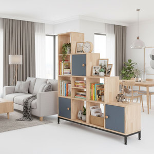 Étagère en bois de caoutchouc et en fer pour la décoration du salon KS68161 - Product Image 6