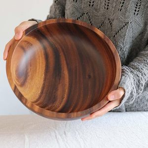 Juego de cuencos de madera de acacia biocompostable, cuencos de comida para comedor en casa, vajilla para servir alimentos zerowaste - Product Image 4