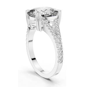 Anillo de compromiso de 5.32 CT con diamante de laboratorio de corte cojín y tallo dividido para mujer, claridad VVS-VS EF, oro de 18K, 14K, 10K y plata 925 - Product Image 5