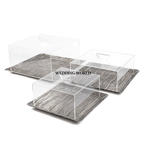 Bandeja de chocolate de metal con cubierta acrílica, bandeja de chocolate hecha a mano de forma cuadrada, bandeja de chocolate Ramadán recién llegada - Product Image 4