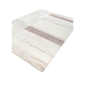 Alfombra Contour Ivory Tejida a Mano de Lana, Algodón Orgánico, Jacquard, Yute, Rayas, Rectangular para Pasillo, 9x12-Hwl-253 - Product Image 2