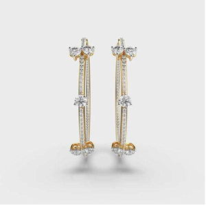 Boucles d'oreilles en or 14 carats de haute qualité avec diamants brillants cultivés en laboratoire, vente en gros |   Bijoux fins pour femmes, clarté VVS, certifiés IGI, bijoux RATAN - Product Image 3