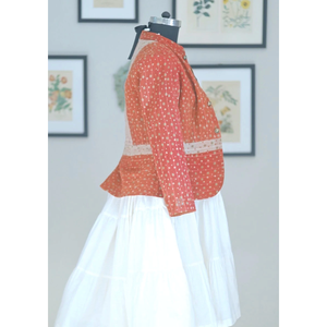 Chaqueta Corta Reversible Kantha-Jaya para Mujer, Chaqueta Bomber Bordada con Flores, Estilo Bohemio, Abrigo de Invierno, Primavera y Otoño, Patchwork de Algodón - Product Image 3