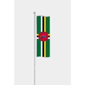 Drapeau de la Dominique pour voiture, drapeau de jardin vertical extérieur, impression numérique, mât en aluminium, variété de matériaux incluant nylon, vinyle, soie - Product Image 1