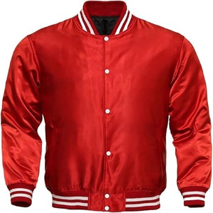 Chaqueta Bomber Varsity de satén Chaqueta de béisbol acolchada Varsity de satén de seda bordada personalizada Hecho en Pakistán - Product Image 5