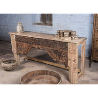 Table Console en bois sculpté Style ancien, prédécoupée et rustique, meuble de salon, décoration pour la maison, CRFTSY home