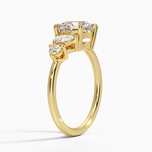 Édition limitée ronde VVS Lab Grown Diamond 14k Solid Gold Asymétrique Fine Jewelry Bague de fiançailles pour les femmes au meilleur prix - Product Image 3
