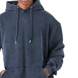 เสื้อฮู้ดฟอกสีกรดแบบกำหนดเองเสื้อฮู้ดไหล่ตกสำหรับผู้ชายผ้าฝ้าย100% โอเวอร์ไซส์2026 - Product Image 6