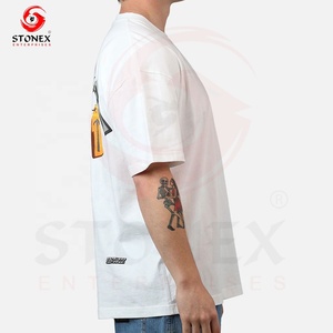 T-shirt graphique streetwear surdimensionné pour homme 100 % coton, d'inspiration vintage, coupe ample, respirant et écologique, design personnalisable - Product Image 4