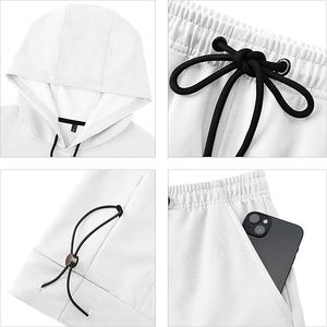 Pullover Boxy Hoodie Sweat <b>Shorts</b> Set Cotton Polyester <b>Fleece</b> Personalized Blank Sports Tracksuit for <b>Men</b> - Product Image 6