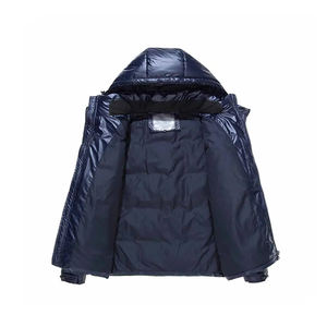 Chaqueta acolchada con cuello levantado para hombre de alta calidad, ropa de calle de invierno, abrigo de burbujas cómodo y cálido, tela de lona, servicio OEM - Product Image 3