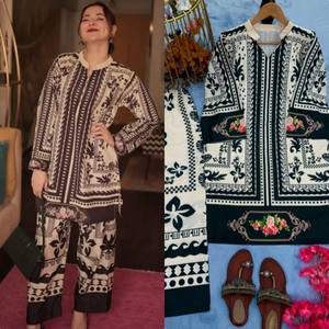 Nuevo 2024 Kurta Salwar de seda Premium india y pakistaní con estampado de Jacquard de algodón bordado pesado interior y viscosa Dupatta - Product Image 6