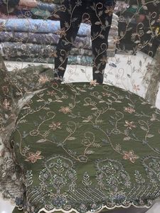Ready Stock baru Updated Handwork Beads impor kain jaring 56 inch tekstil bahan baku kain - Product Image 2