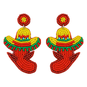 Pendientes de lazo hechos a mano con cuentas, joyería de gota, pendientes bordados de cuentas de semillas para mujeres y niñas, venta al por mayor personalizada - Product Image 5