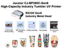 Impresora UV de Cilindro Sin Costuras de Alta Precisión Jucolor Ricoh Gen6 360 para Botellas y Vasos Cónicos, 25-90 Piezas/Hora