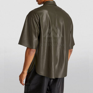 Chemises en cuir pour hommes de haute qualité, taille personnalisée, vêtements de mode en gros, chemises en cuir pour hommes - Product Image 4