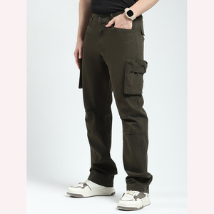 กางเกงคาร์โก้ผู้ชายแบบตรงมีกระเป๋าหลายใบมีหลายกระเป๋าใส่สบายกางเกงผู้ชายซักได้ - Product Image 2