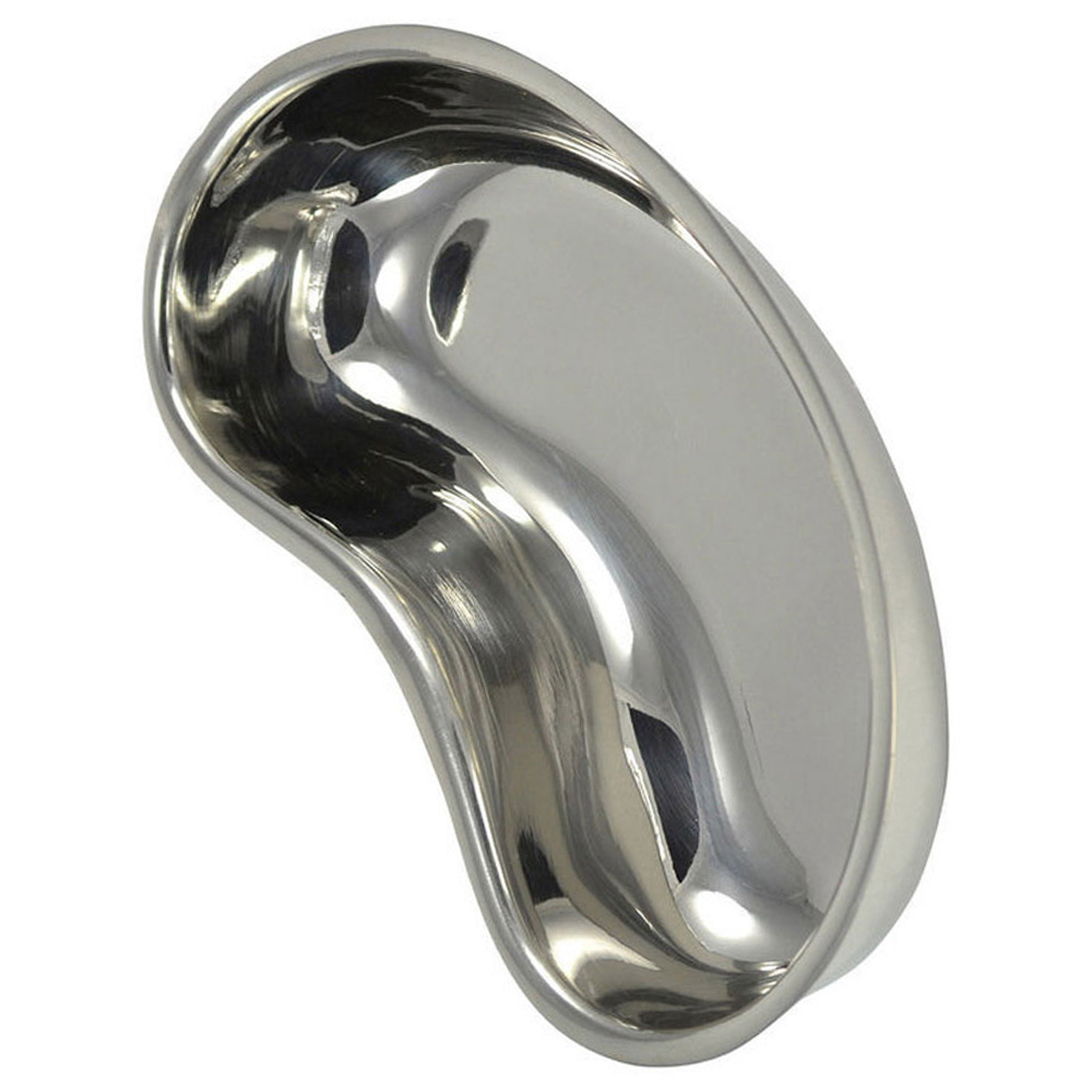 Stainless Steel Kidney Dish, Large Curved Metal Surgical Instrument Tray, 8.5 X 5.7 X 1 In