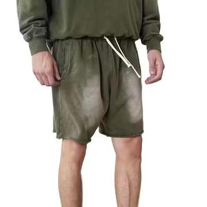Custom Acid Wash <b>Shorts</b> <b>Mens</b> Heavyweight Wholesale Vintage Washed Graphic Print Casual Drawstring Streetwear Clothing <b>Shorts</b> - Product Image 3