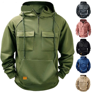 Sweats à capuche en coton avec poche et logo personnalisé de haute qualité sweats à capuche en molleton lourd sweats à capuche en coton vierge surdimensionnés grande taille pour hommes - Product Image 1