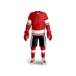 Nuevo diseño 100% poliéster sublimado uniforme de hockey sobre hielo equipo personalizado ropa deportiva OEM impresión conjuntos en blanco ropa de hockey sobre hielo barata - Product Image 1
