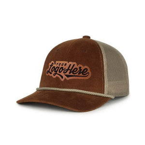 ODM OEM Factory 6 Panel Custom Trucker Hat Malla Transpirable Cuero Estructurado Parches Logo Cuerda Gorras Deportivas Para Hombres Mujeres Running - Product Image 1