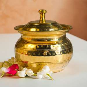 หม้อใส่เนยข้นทองเหลืองแท้ แบบดั้งเดิม สำหรับเก็บเนยใส ปลอดสารพิษตามธรรมชาติ และทนทาน - Product Image 4