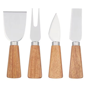 ชุดมีดชีสสแตนเลสคุณภาพพรีเมียมแบบใหม่ พร้อมด้ามไม้ ขายดีที่สุด มีดเนยและชีสทำมือแบบสั่งทำพิเศษ - Product Image 1