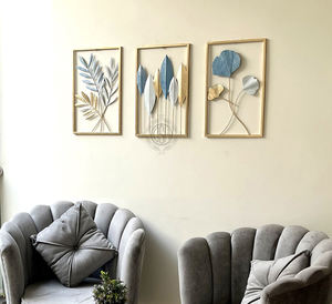 Cadre de feuilles multicolore Art mural en métal Tenture murale parfaite pour le salon, l'hôtel, le restaurant, la chambre à coucher et la décoration intérieure. - Product Image 6